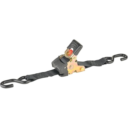 B Erickson Manufacturing Retractable Ratchet Strap, 6'L x 2"W, PK2 34414
